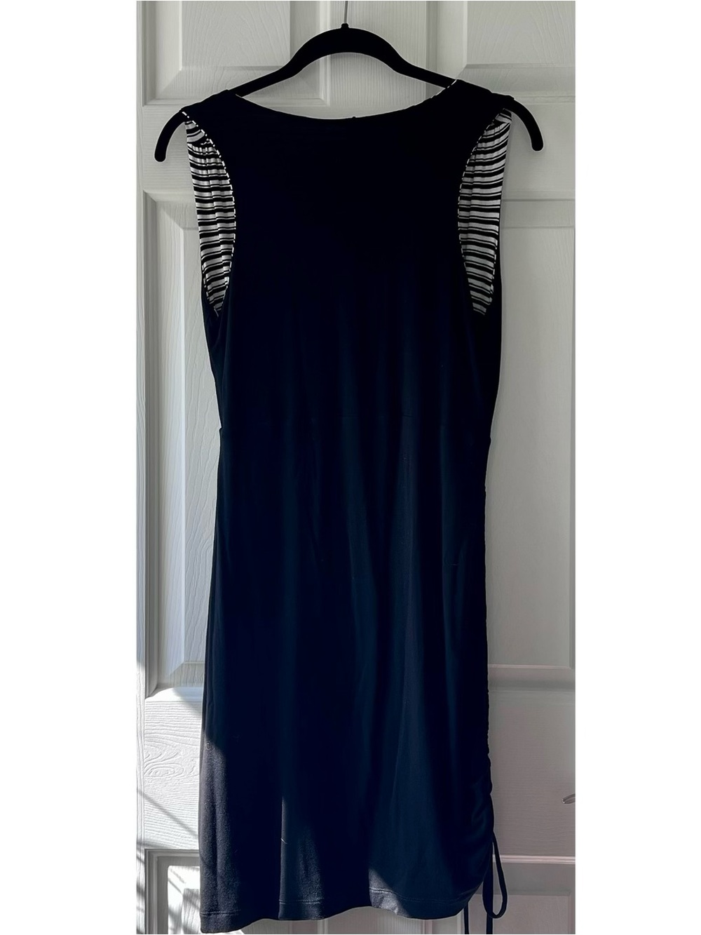 Athleta Reversible Sleeveless Striped Wrap Style Dress Black White Size S - Picture 3 of 10